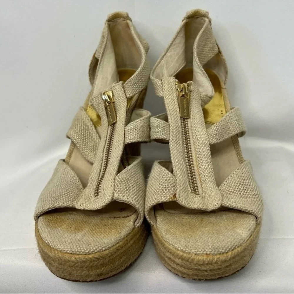 Michael Kors Espadrille Wedge Sandals w/ Front‎ Zip! US 8